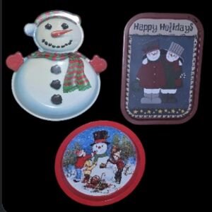 Festive Snowman Holiday Plate Set